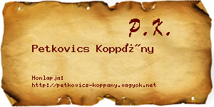 Petkovics Koppány névjegykártya